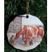 Ceramic Ornament - Tomte Feeding Cows
